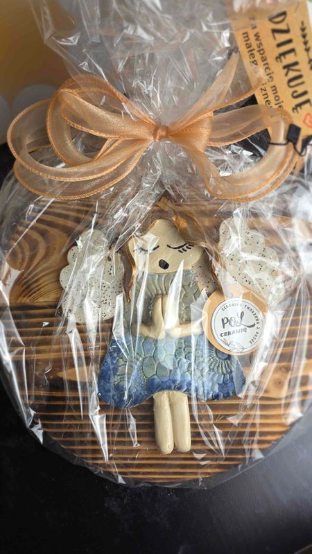 Anioł ceramiczny + opakowanie prezentowe