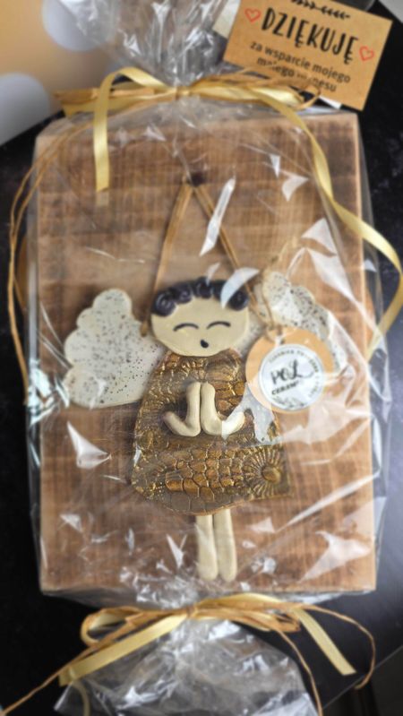 Anioł ceramiczny + opakowanie prezentowe