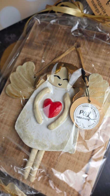 Anioł ceramiczny + opakowanie prezentowe