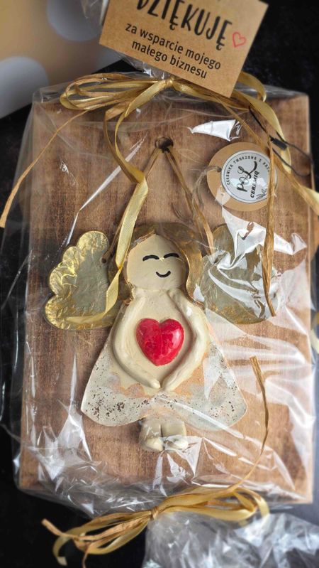 Anioł ceramiczny + opakowanie prezentowe