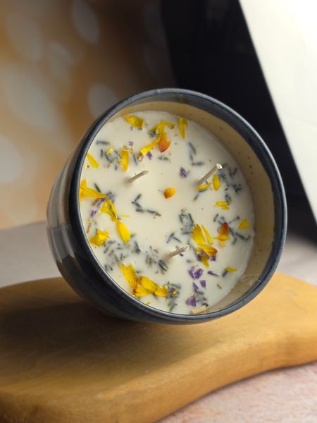 Świeca sojowa w ceramicznej czarce - Lawenda