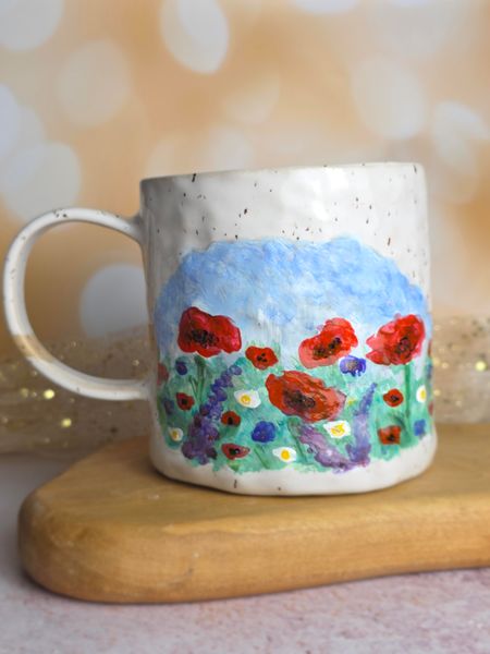 Kubek ceramiczny ręcznie malowany