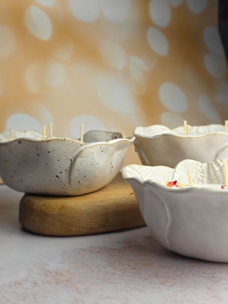 Świeca sojowa w ceramicznej czarce - Jaśmin